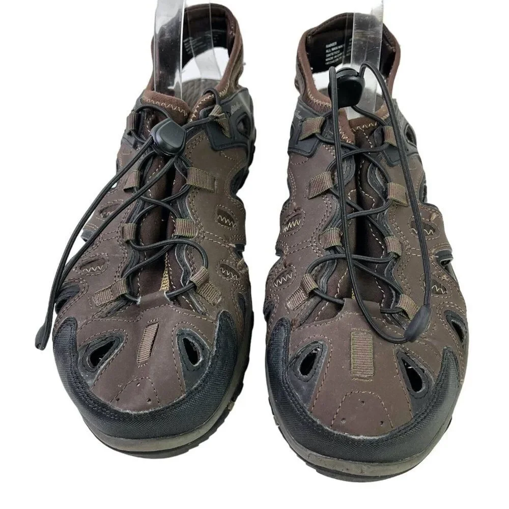 Eddie Bauer Rainer Mens Dark Brown Fisherman Water Sandals Closed Toe Shoes 11